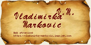 Vladimirka Marković vizit kartica